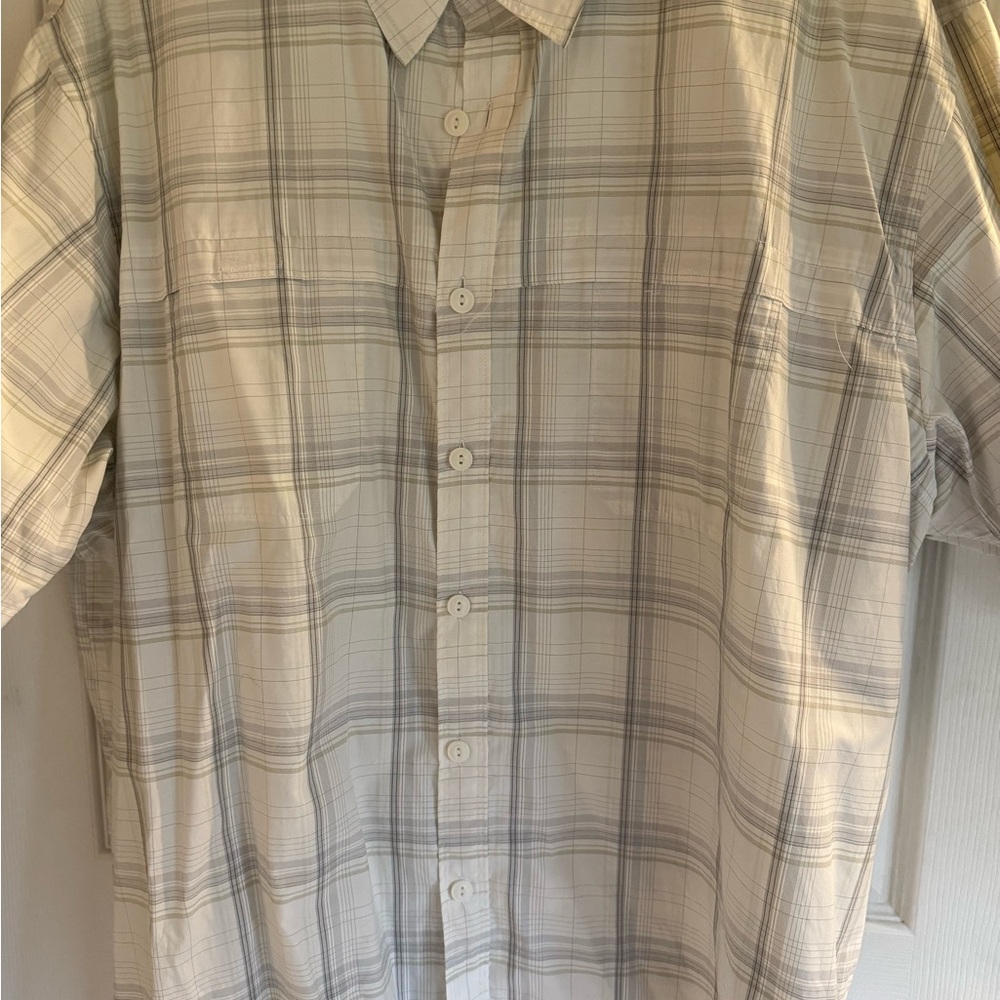 Van Heusen Men's Casual Plaid Shirt - Gray and White